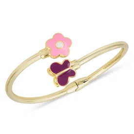 Flower & Butterfly Bypass Bangle