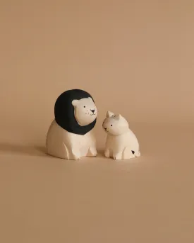 Handmade Tiny Wooden Animals - Lion Family Set of 2