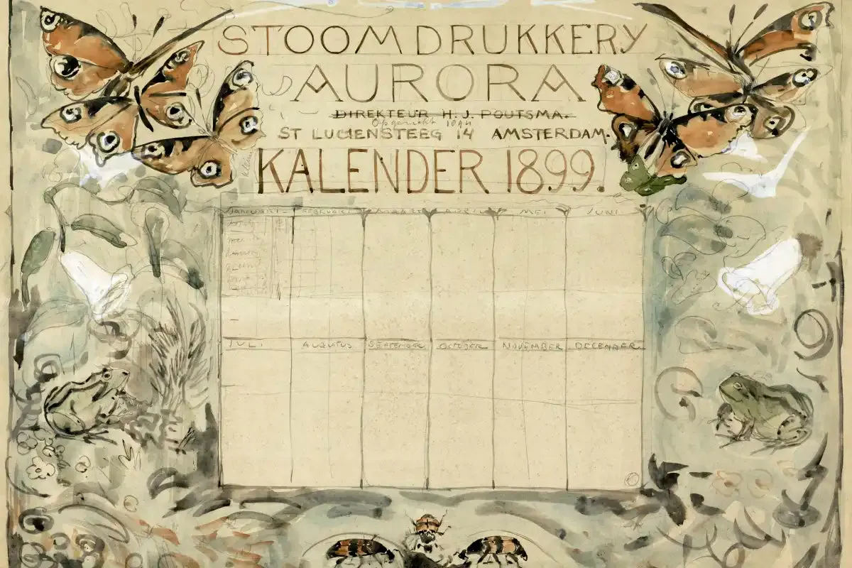 1899 Calendar For The Aurora Steam Printer Wall Art