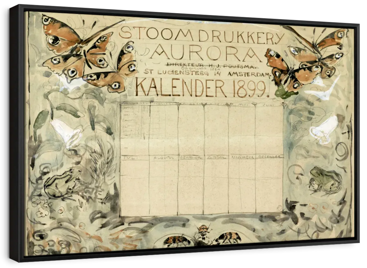 1899 Calendar For The Aurora Steam Printer Wall Art