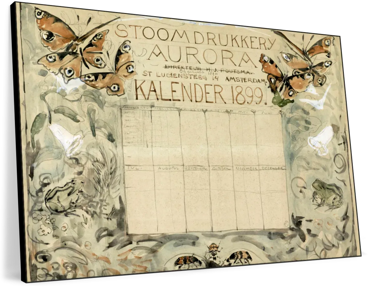 1899 Calendar For The Aurora Steam Printer Wall Art