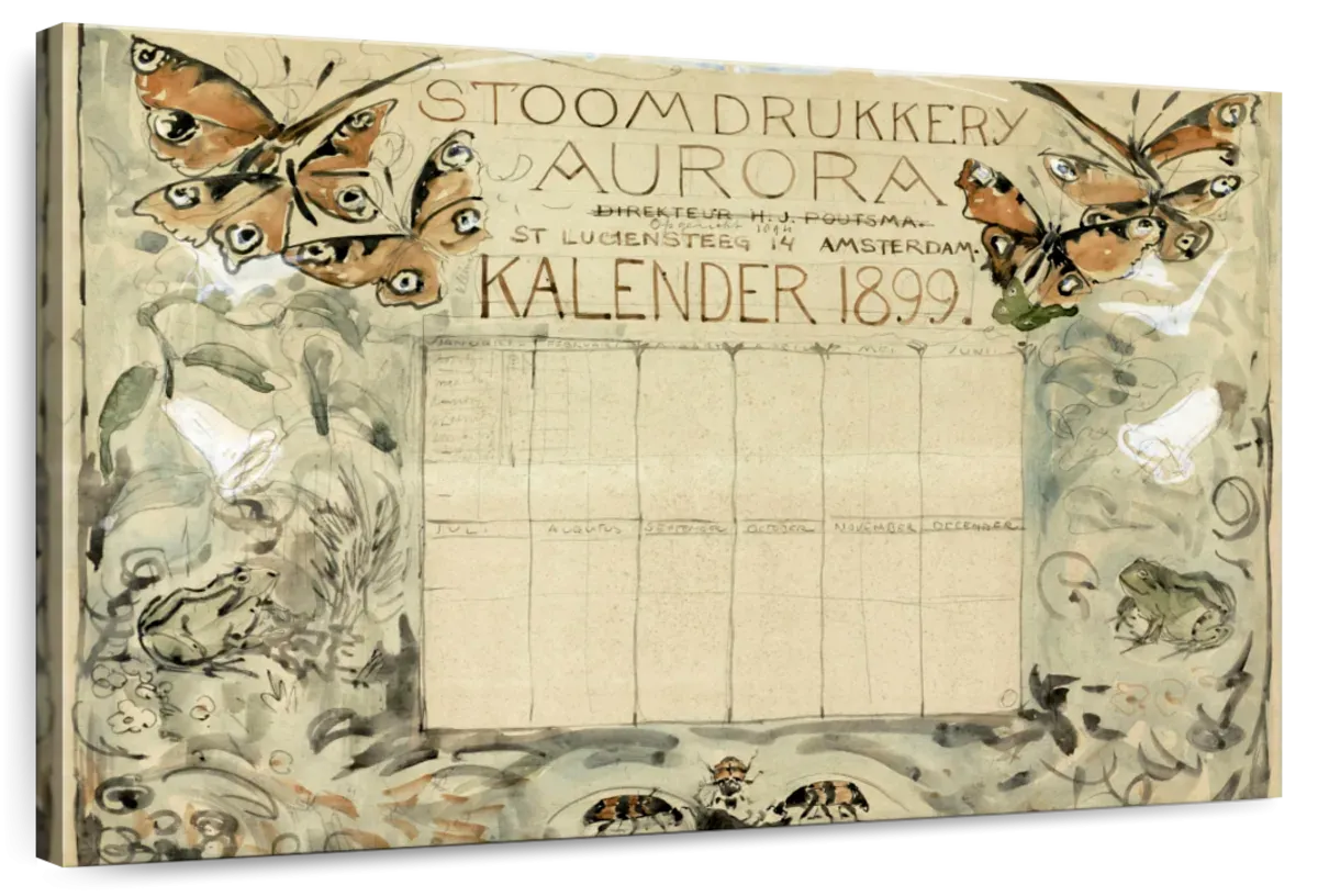 1899 Calendar For The Aurora Steam Printer Wall Art