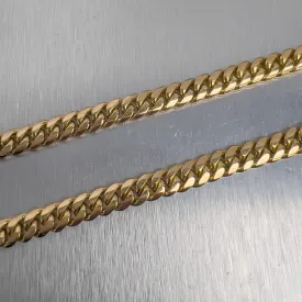 18k Yellow Gold Cuban Curb Link 7.50mm Chain Necklace 21" 95.7g