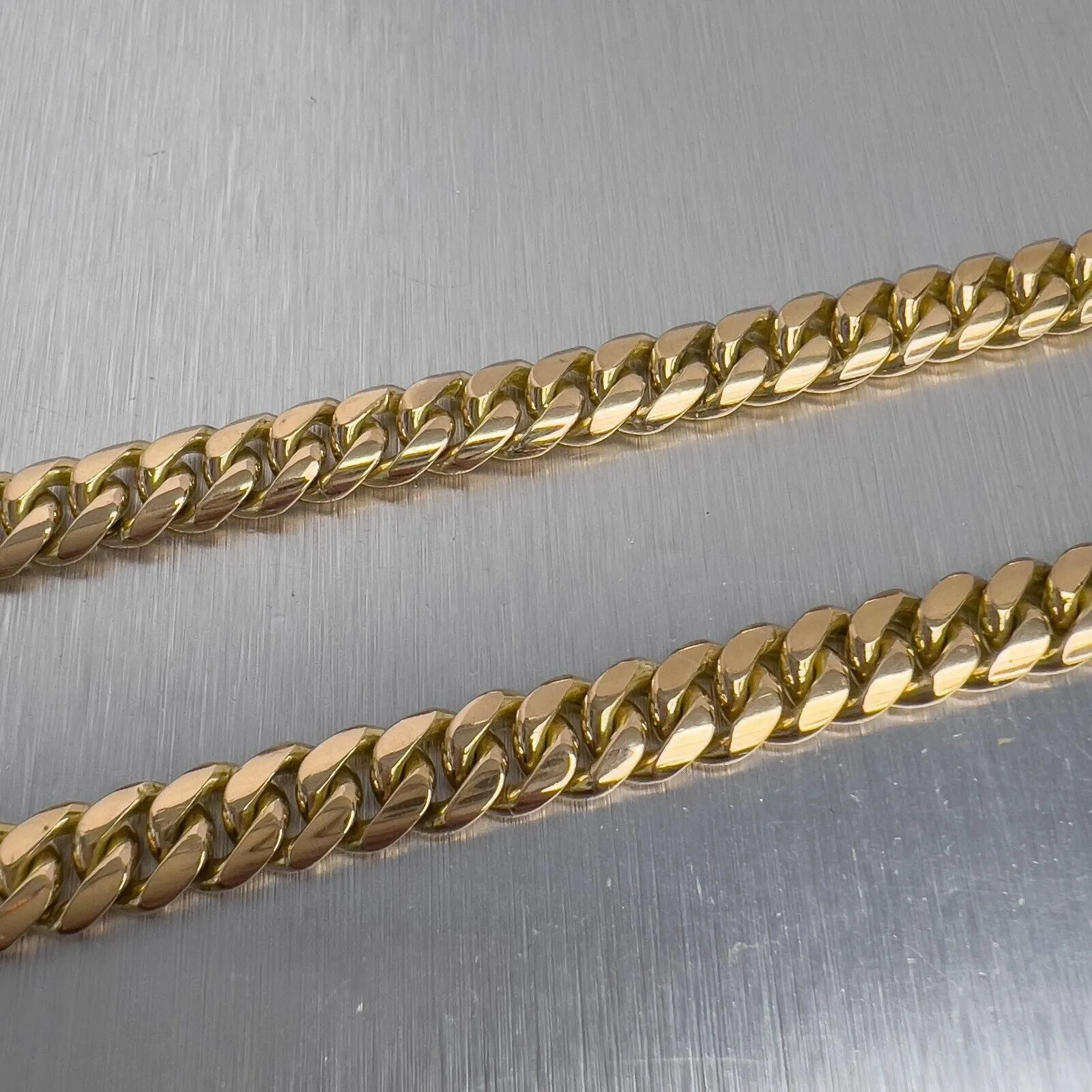 18k Yellow Gold Cuban Curb Link 7.50mm Chain Necklace 21" 95.7g