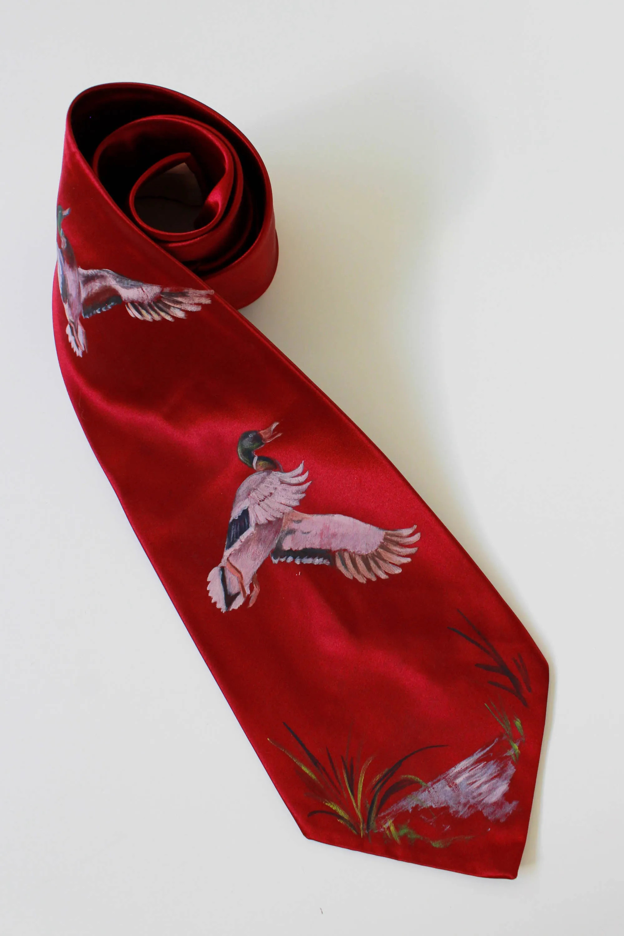 1940s Hand Painted Duck Necktie