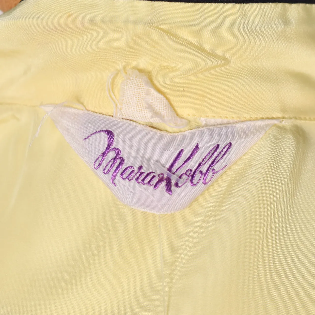 1940s Yellow & Black Embroidered Rayon PJs