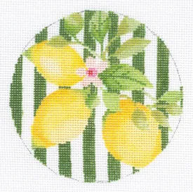 22-222 Lemon on Stripes Round