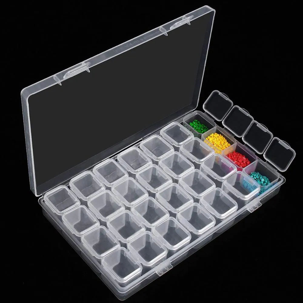 28 Grid Dismountable Diamond Painting Accessories Diamond Embroidery Cases Pp Plastics Box Organizer