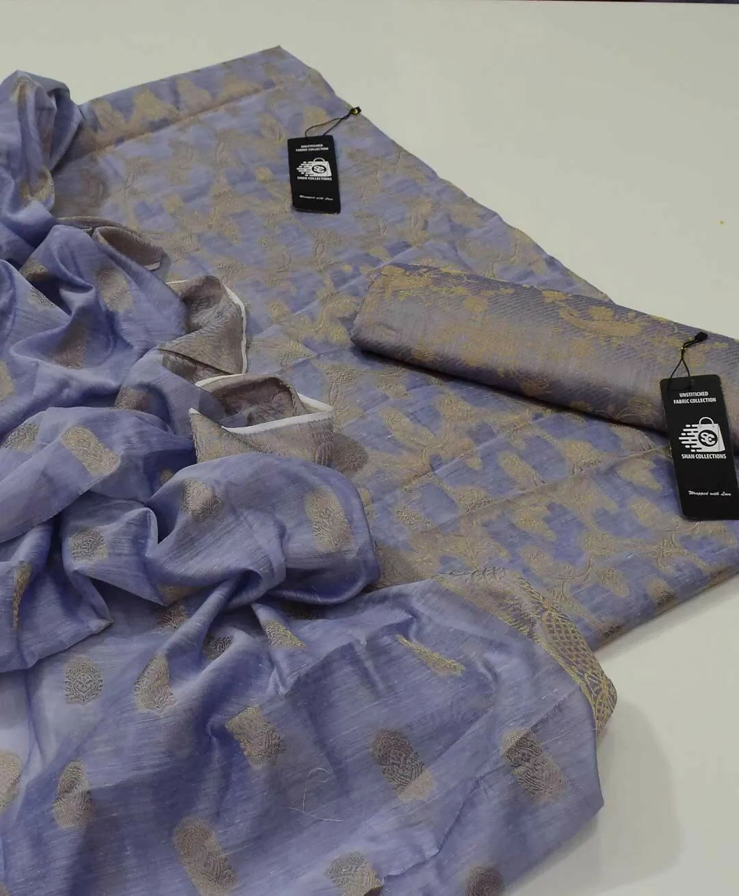 3 PC Paper Cotton Shirt, Dupatta And Trouser