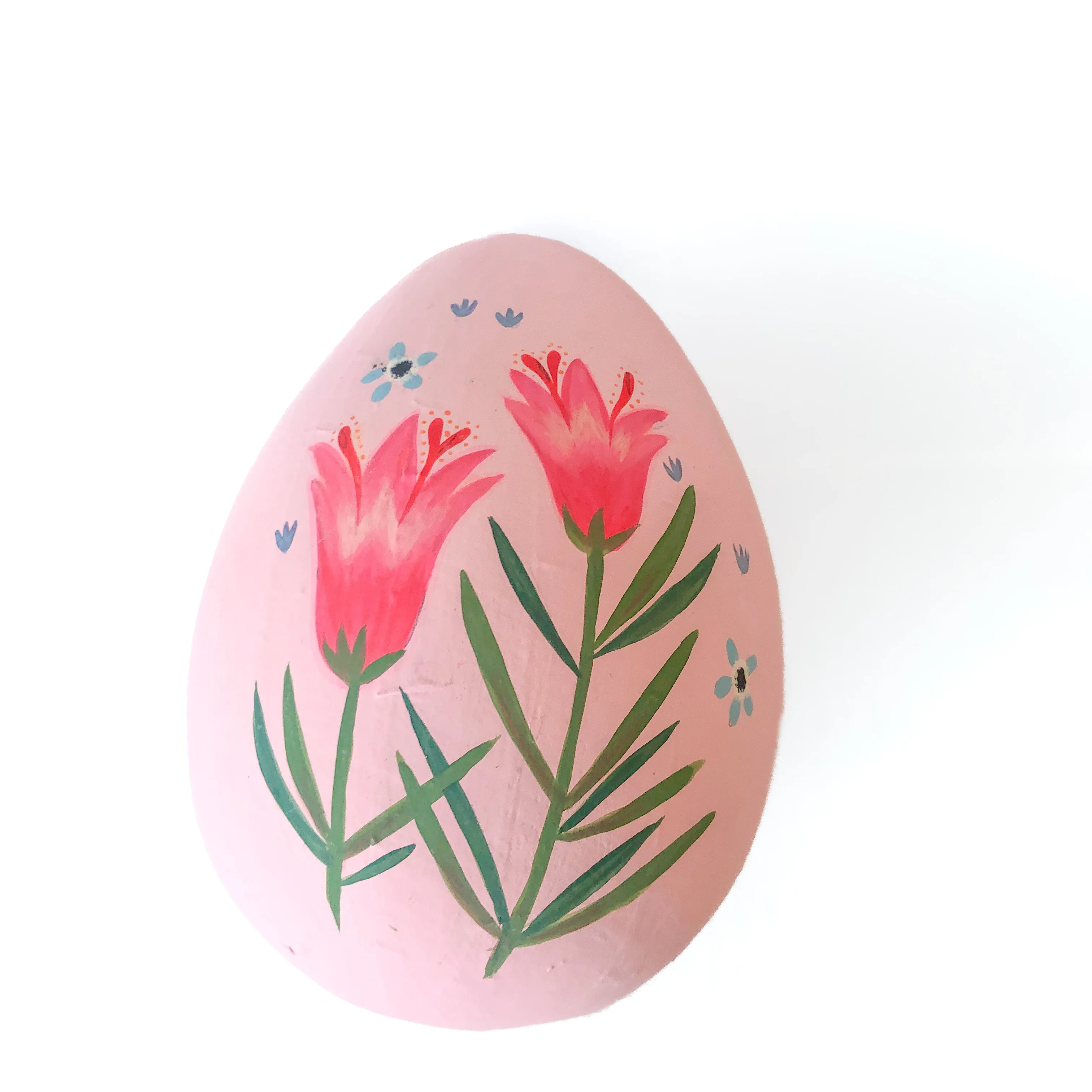 6" Hand Painted Papermache Floral Egg