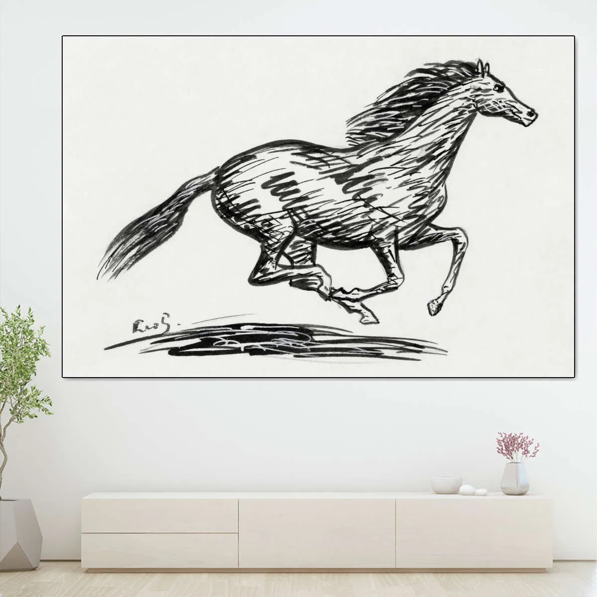 A Galloping Horse Wall Art