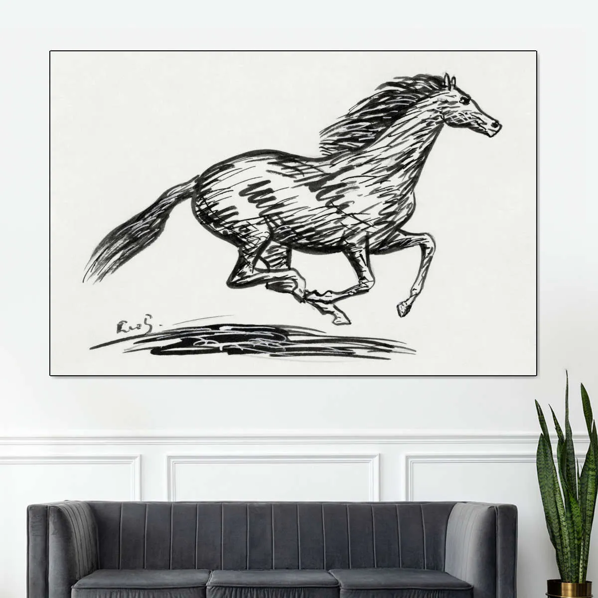 A Galloping Horse Wall Art