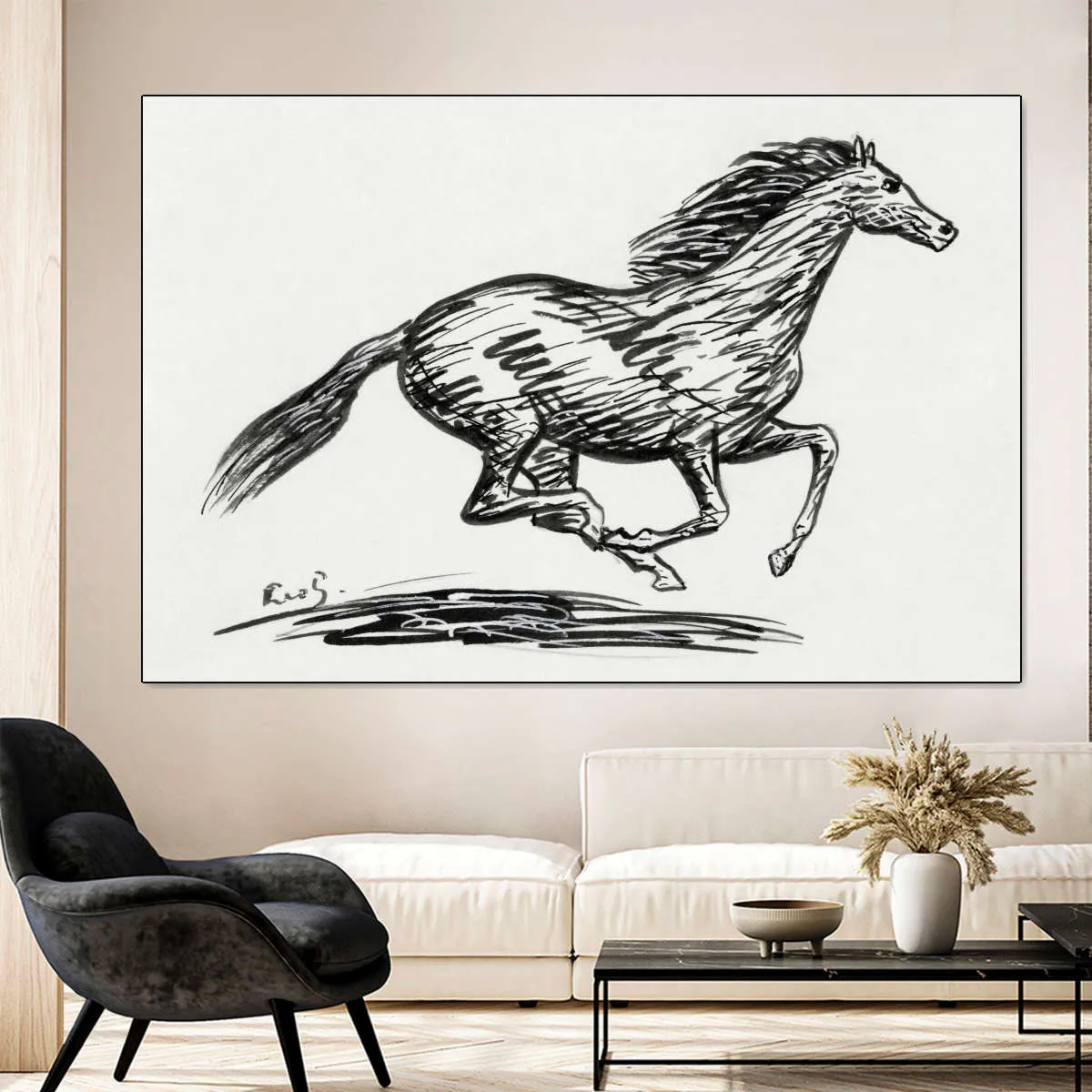 A Galloping Horse Wall Art