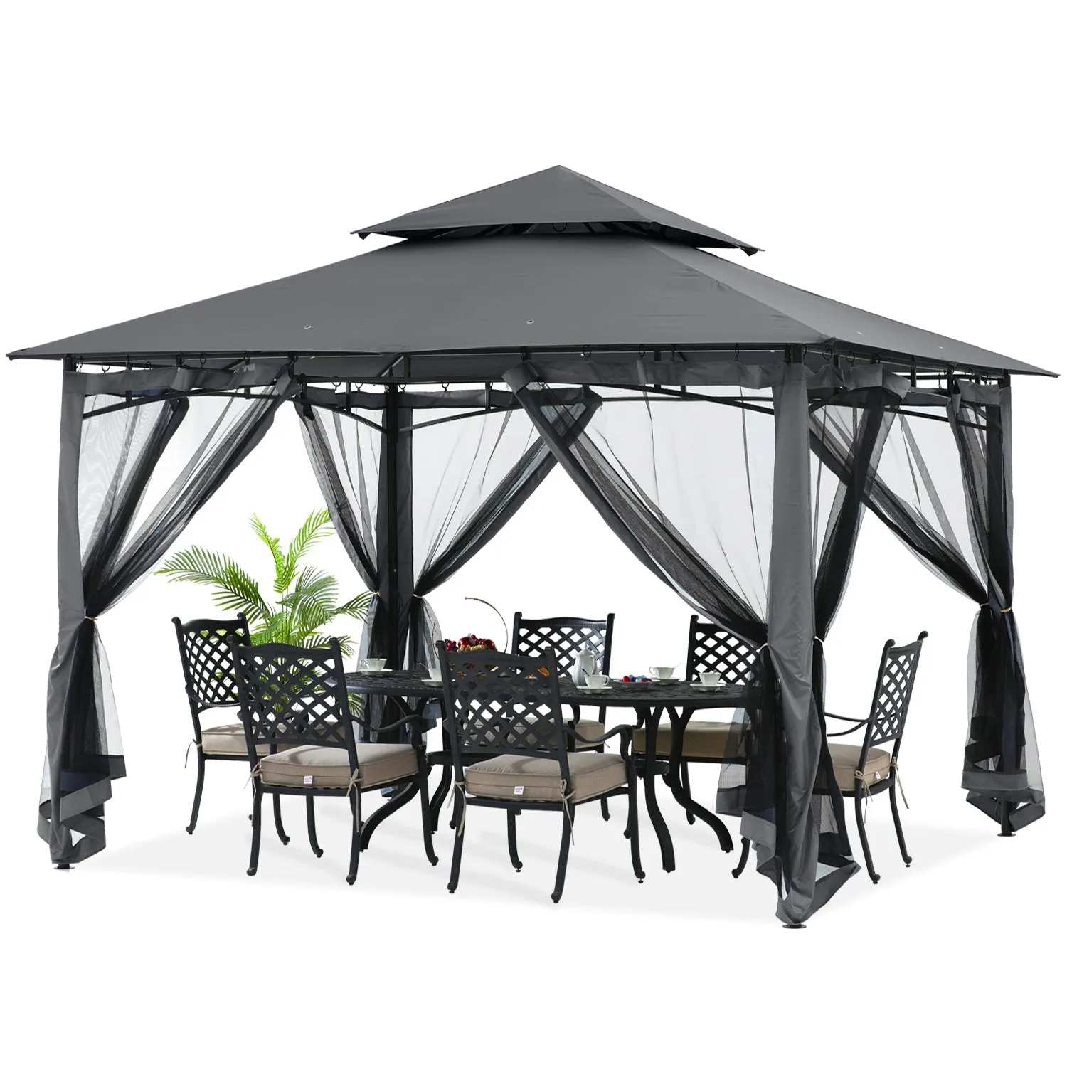 ABCCANOPY Outdoor Sturdy Patio Gazebo 9x9/11x11/10x12 With Mosquito Netting