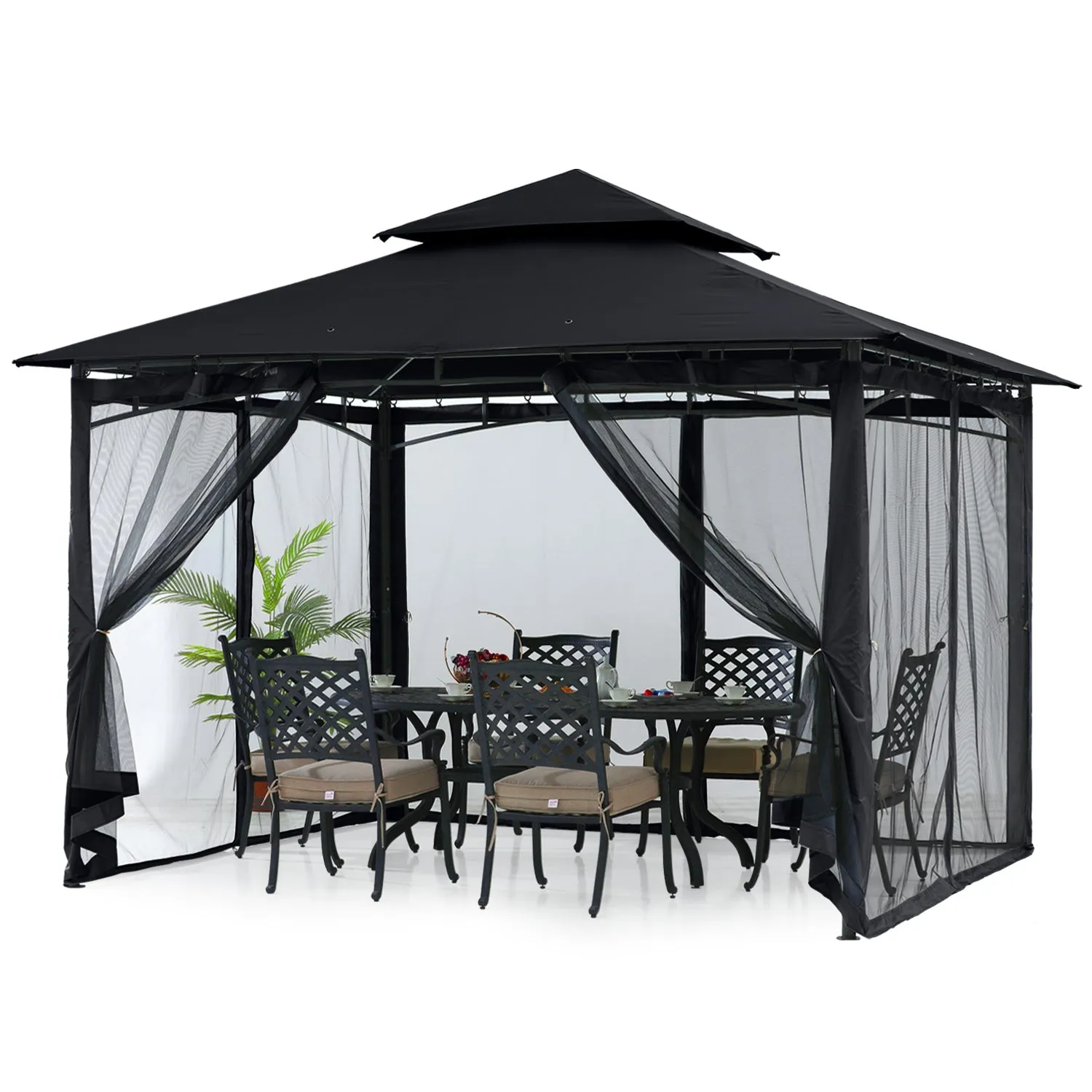 ABCCANOPY Outdoor Sturdy Patio Gazebo 9x9/11x11/10x12 With Mosquito Netting