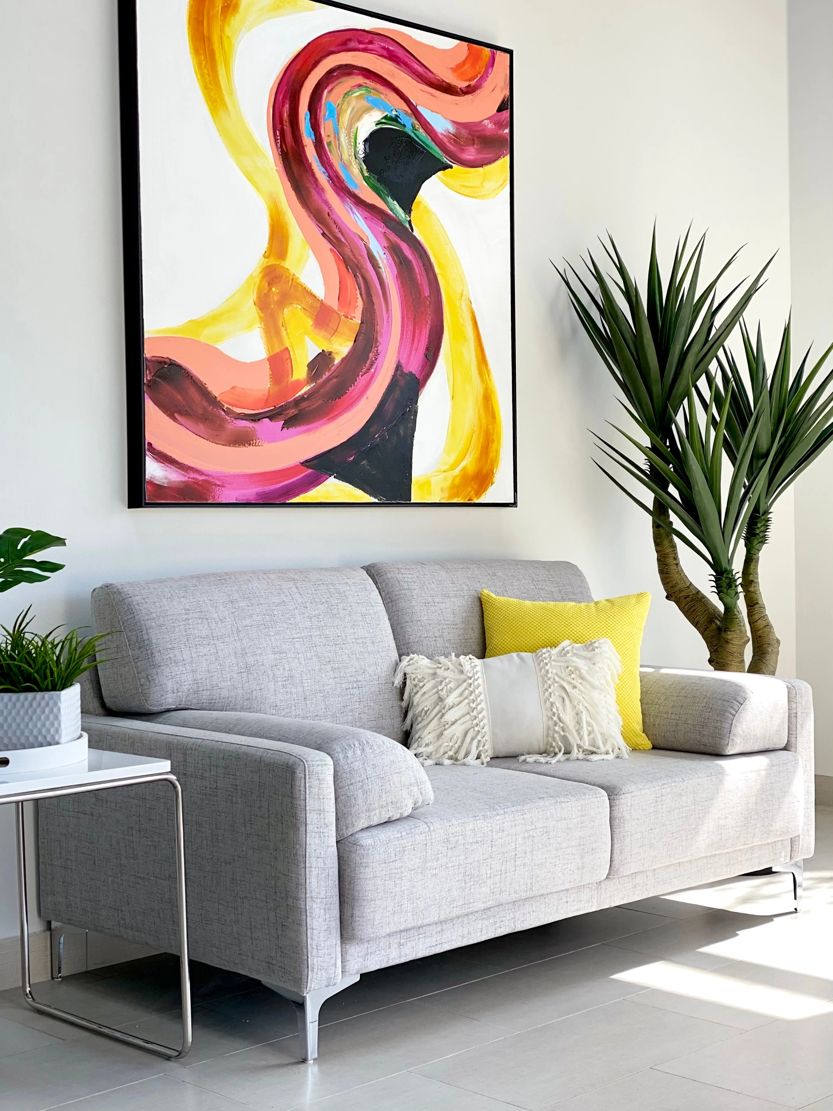 Abstract Lily Hand Oil Painting Framed Wall Canvas