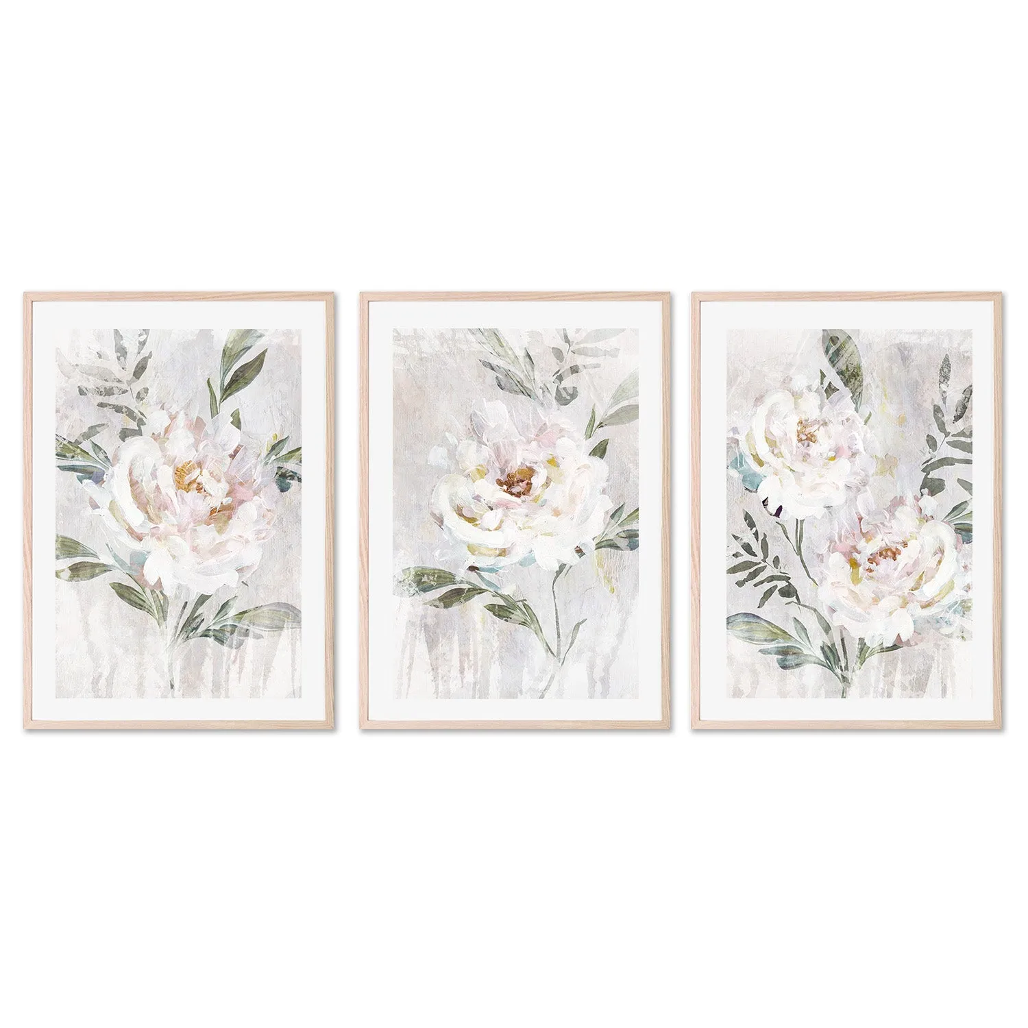 Abstract Peony, Style A, B & C, Set Of 3 , By Nina Blue