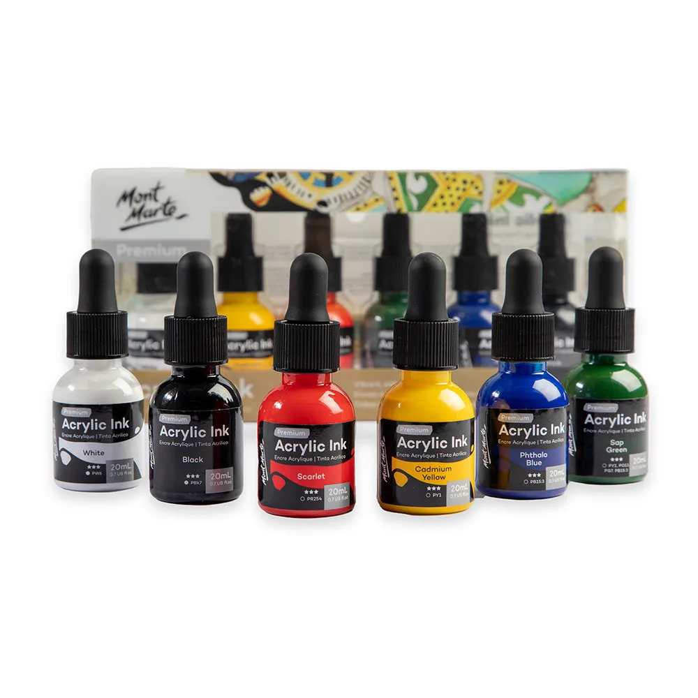 Acrylic Ink Premium 6pc x 20ml (0.7 US fl.oz)