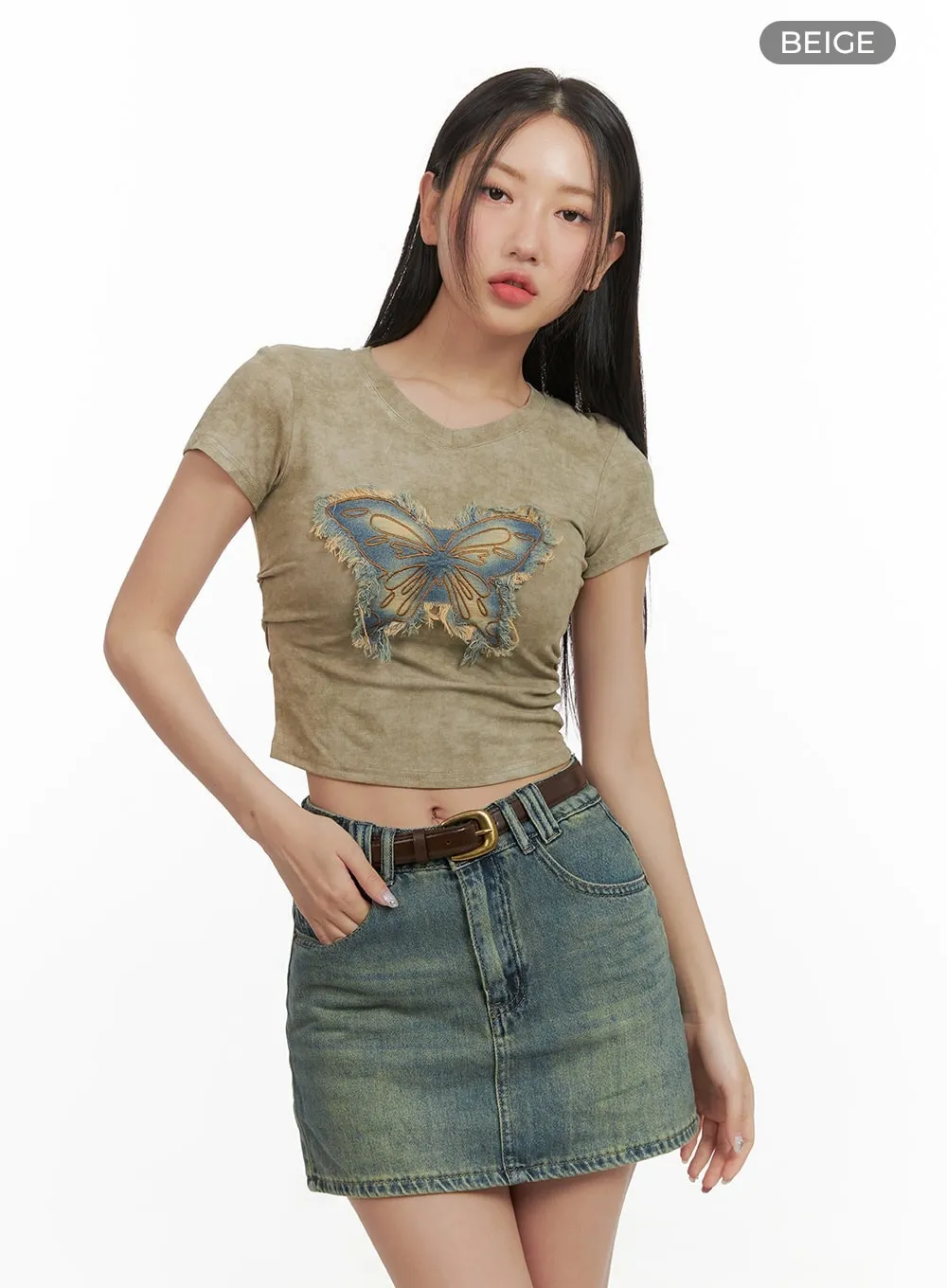 Acubi Washed Slim Fit Crop Shirt CY420