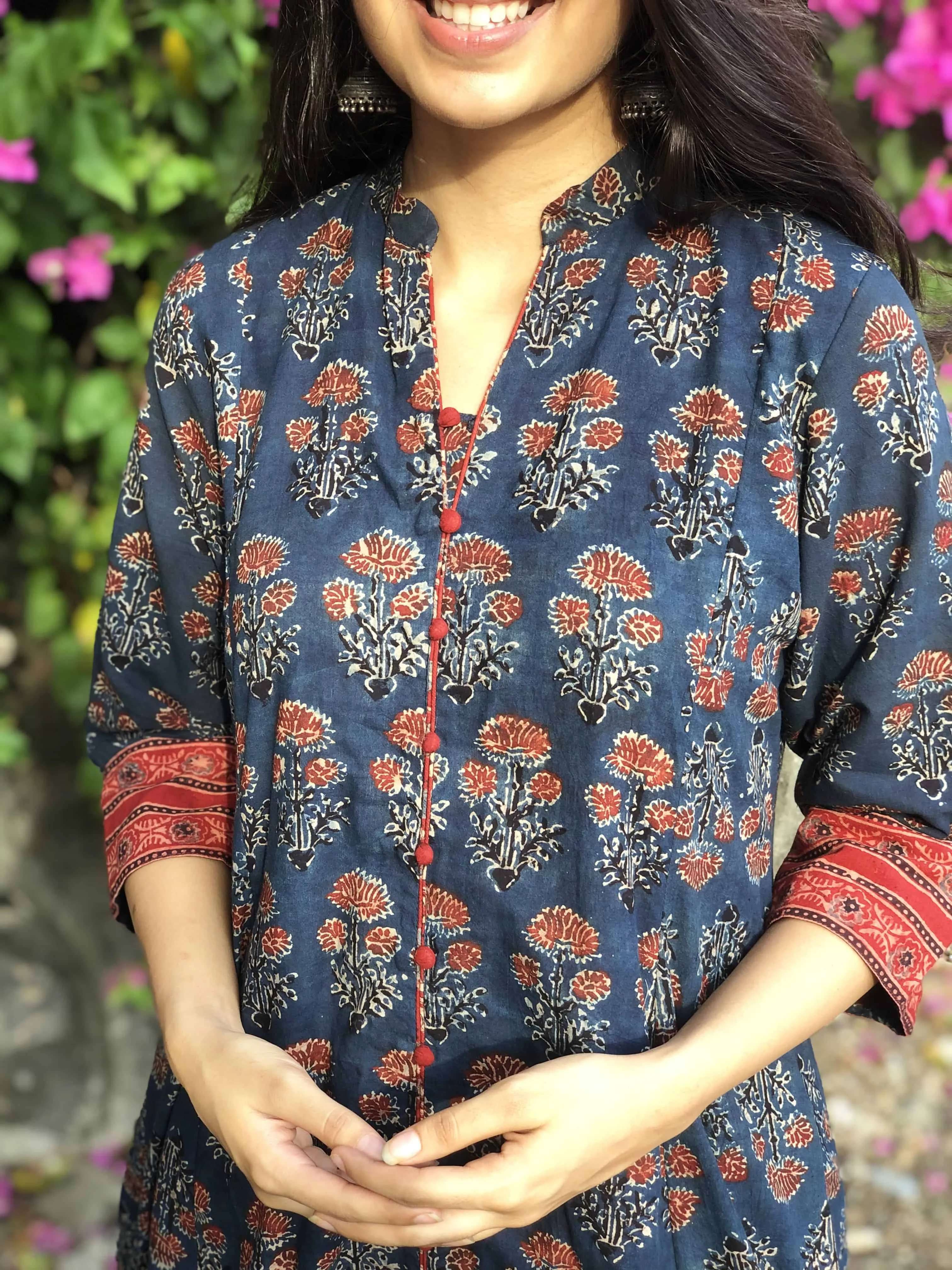 Ajrakh Indigo Kali Kurta