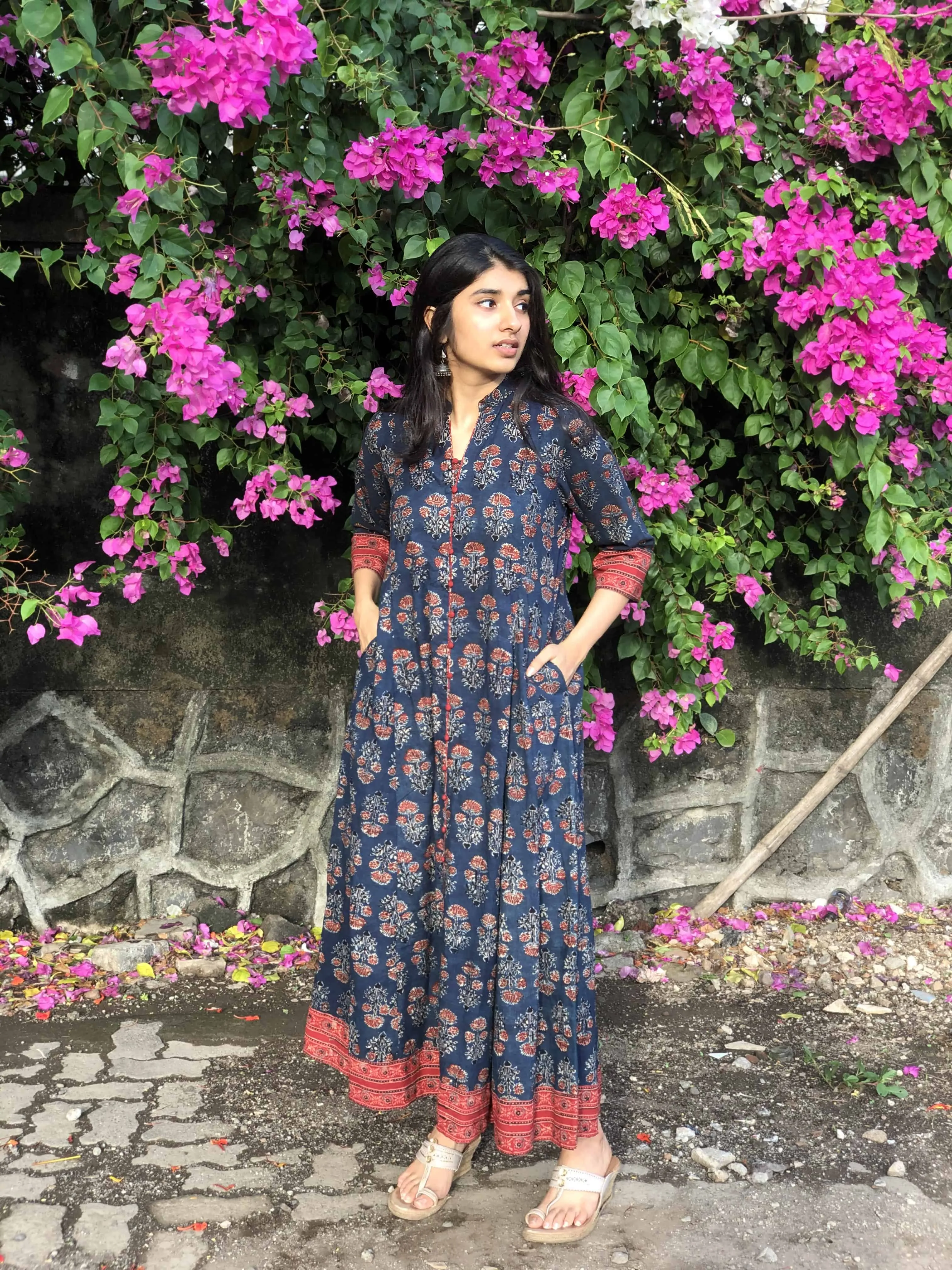 Ajrakh Indigo Kali Kurta