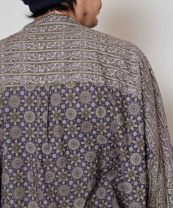 Ajrakh Paisley Patchwork Collarless Shirt