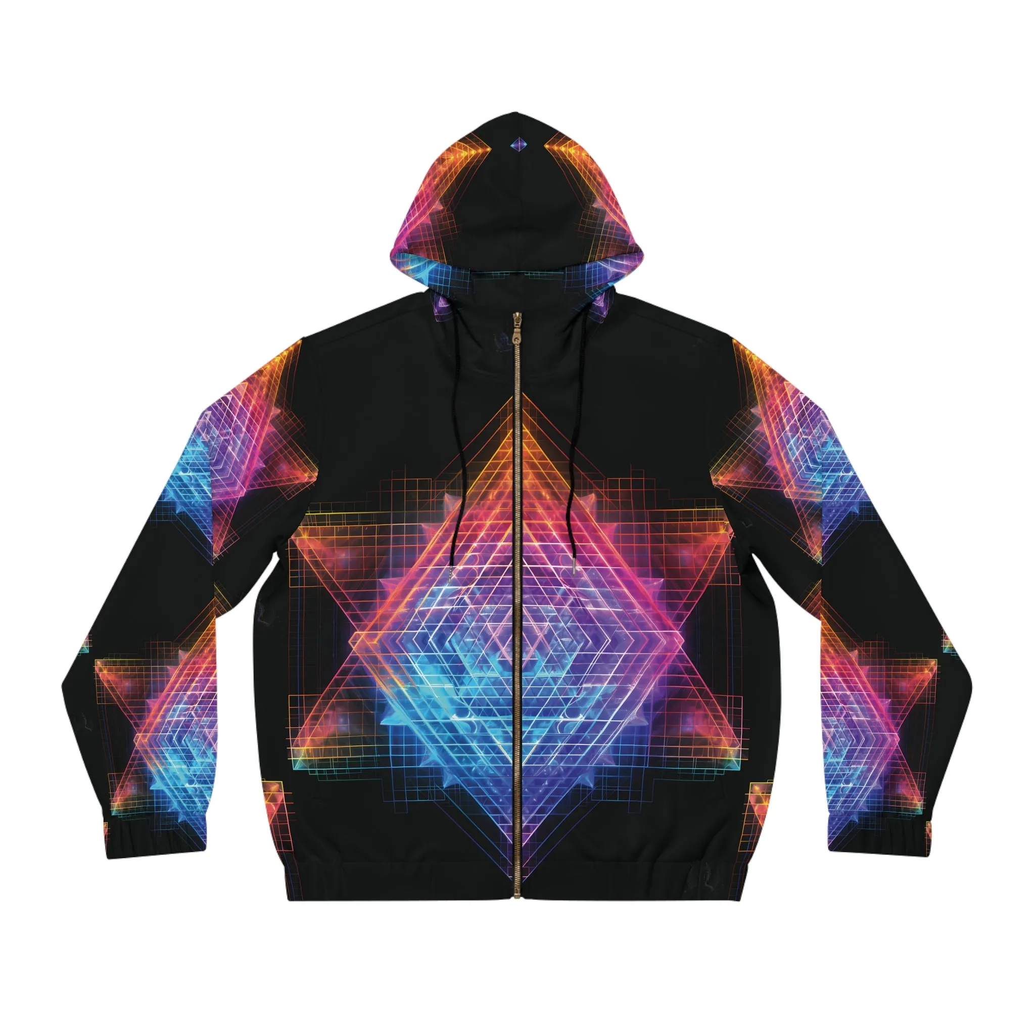 Alchemystics Sri Yantra by Meta Zen - Unisex Zip Up Hoodie (AOP) v3.5