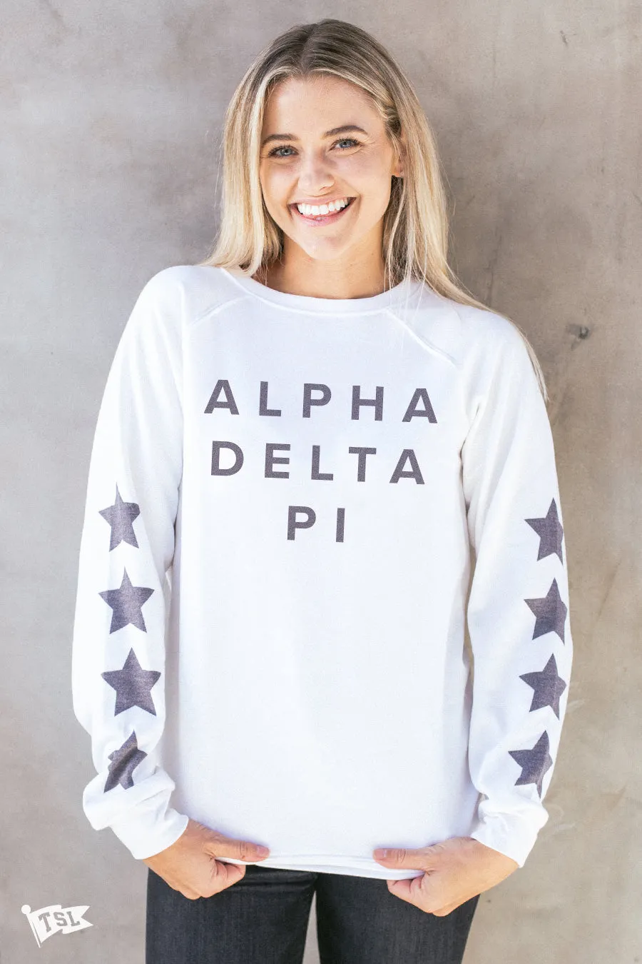 Alpha Delta Pi Star Raglan Crewneck