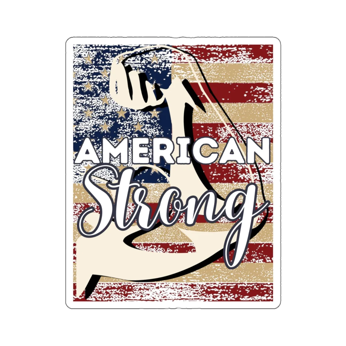 AMERICAN Strong - Strong Arm USA Kiss-Cut Stickers