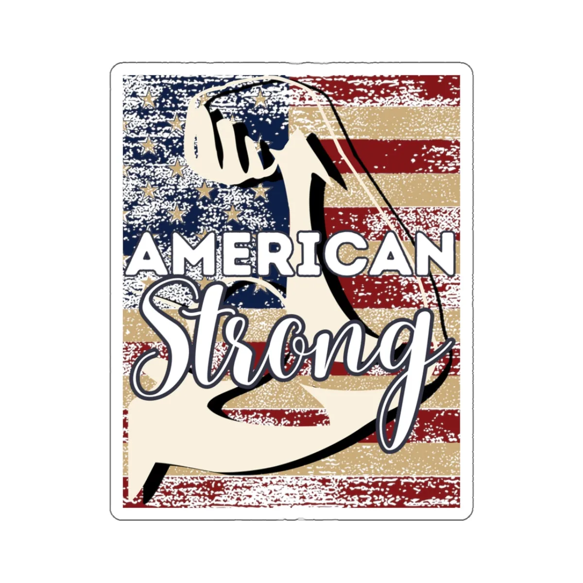 AMERICAN Strong - Strong Arm USA Kiss-Cut Stickers