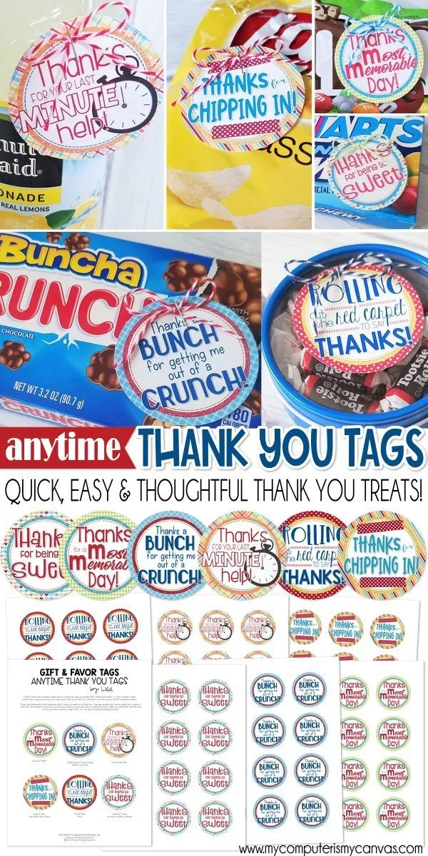 ANYTIME Thank You Tags PRINTABLE