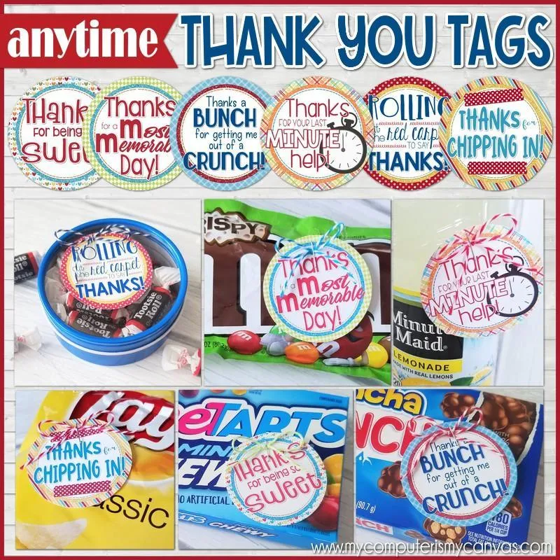 ANYTIME Thank You Tags PRINTABLE