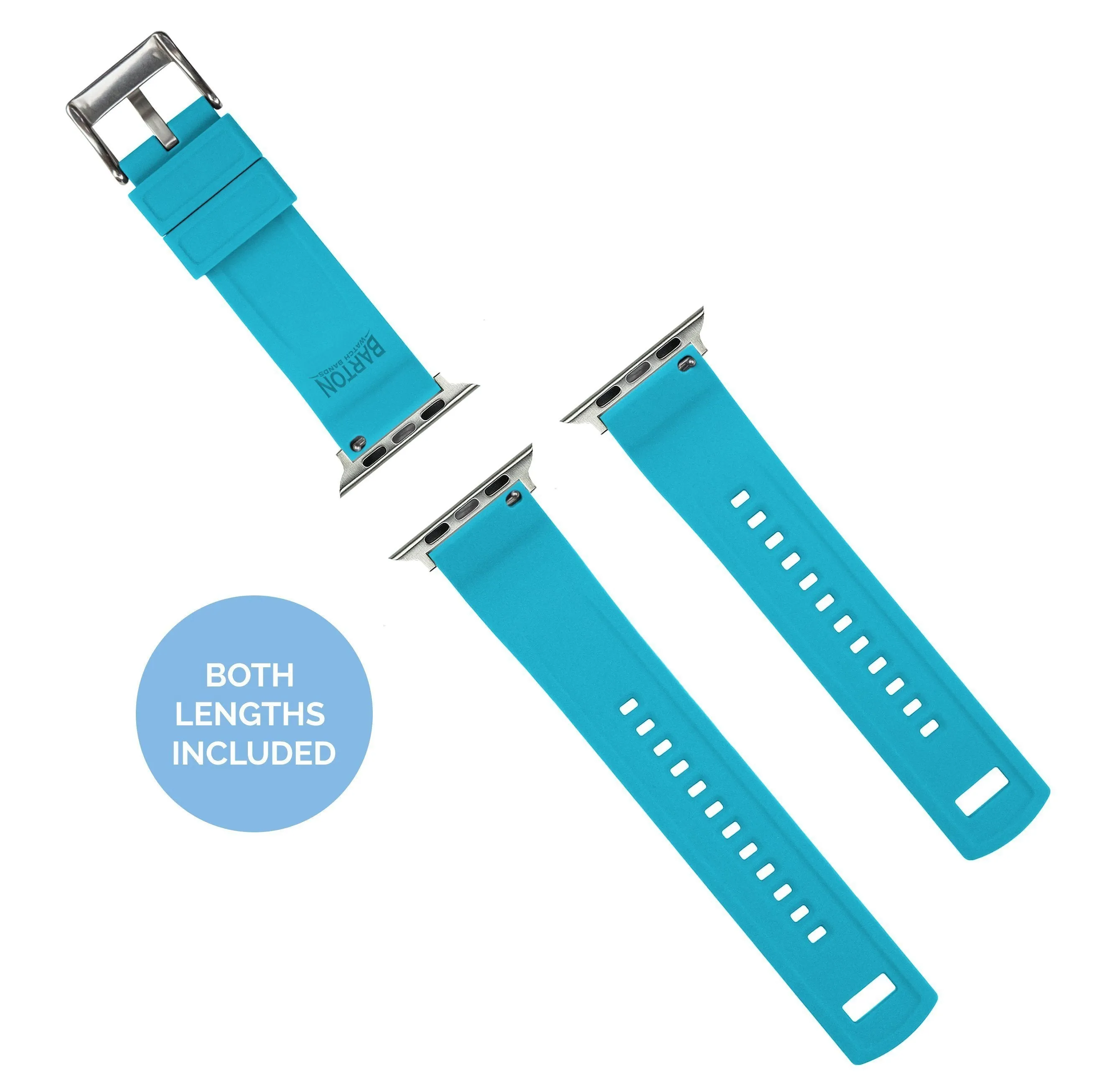 Apple Watch Elite Silicone Black Top Aqua Blue Bottom Watch Band