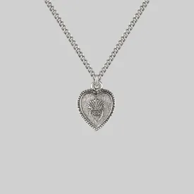 ARDOUR. Sacred Heart Charm Necklace - Silver