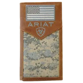 Ariat Digital Camo & Embroidered Flag Bi-fold Rodeo Wallet A3536428