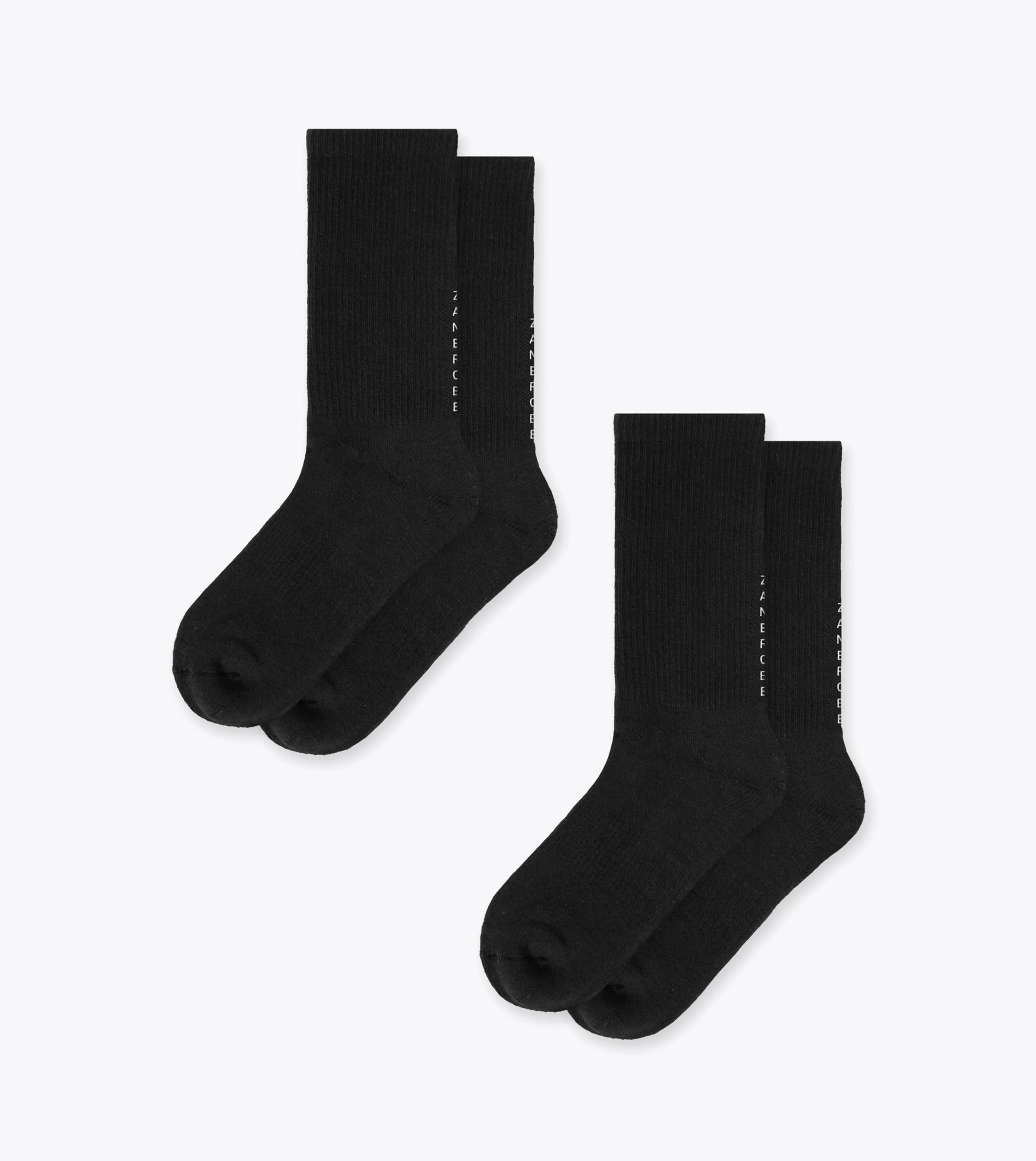 Back Logo Sock Black (2 Pack)