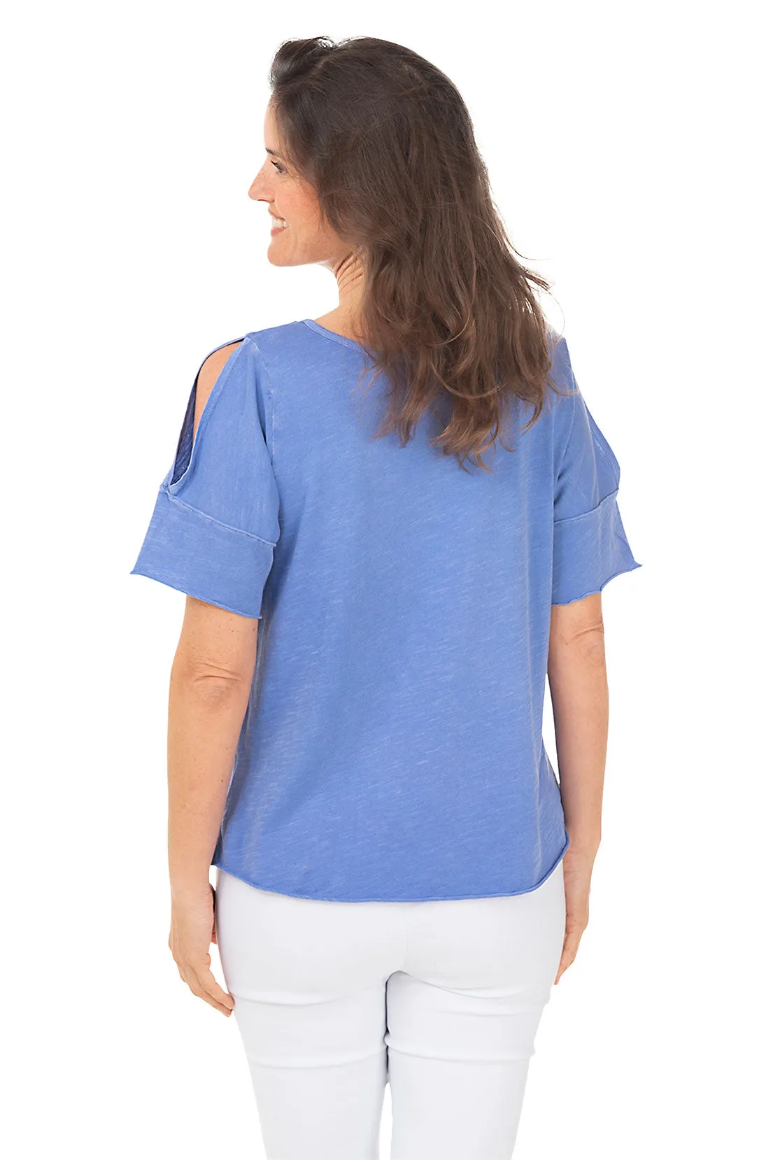 Baja Blue Islands Cold Shoulder Top