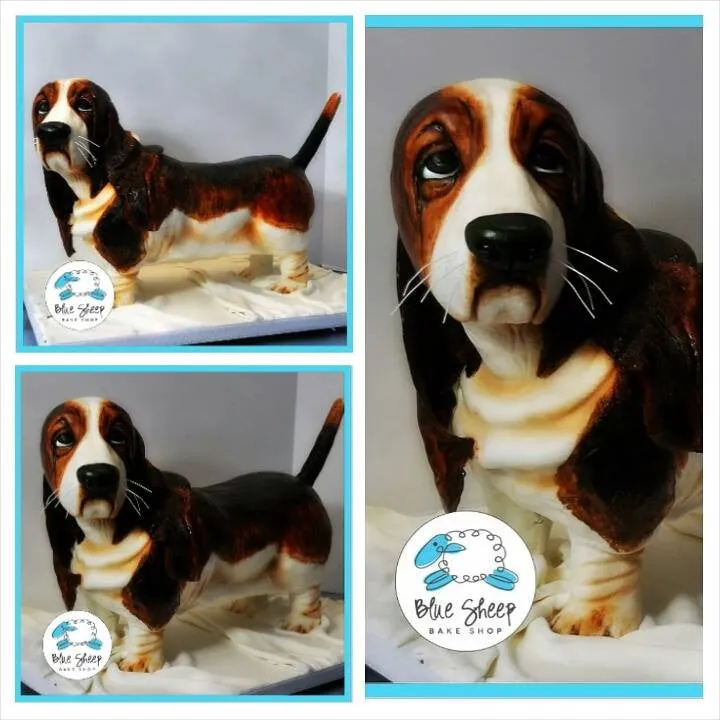 Basset Hound Sculpted Birthday Cake