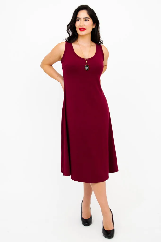 Becca Dress, Burgundy, Bamboo