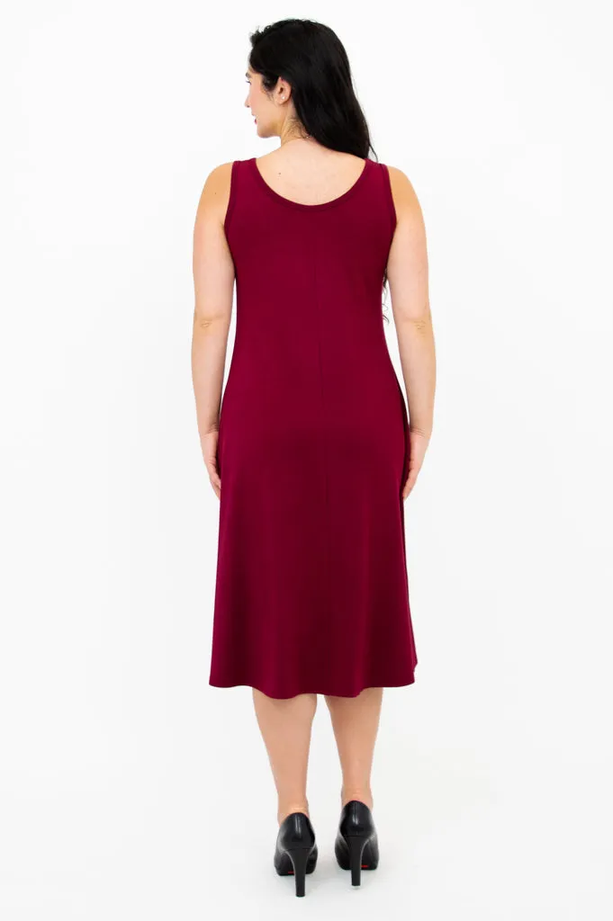 Becca Dress, Burgundy, Bamboo