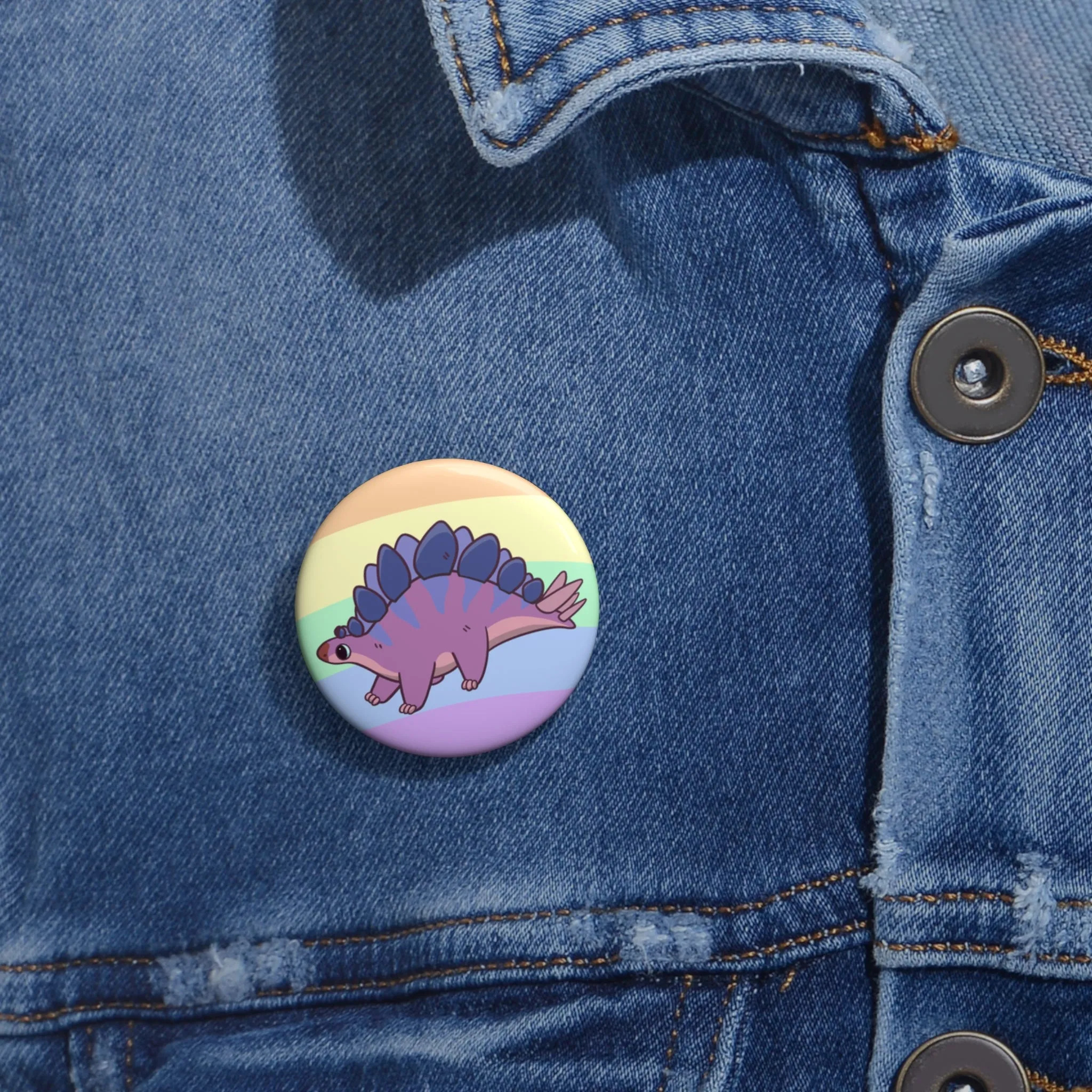 Bisexual Pride Stegosaurus - Pin Badge