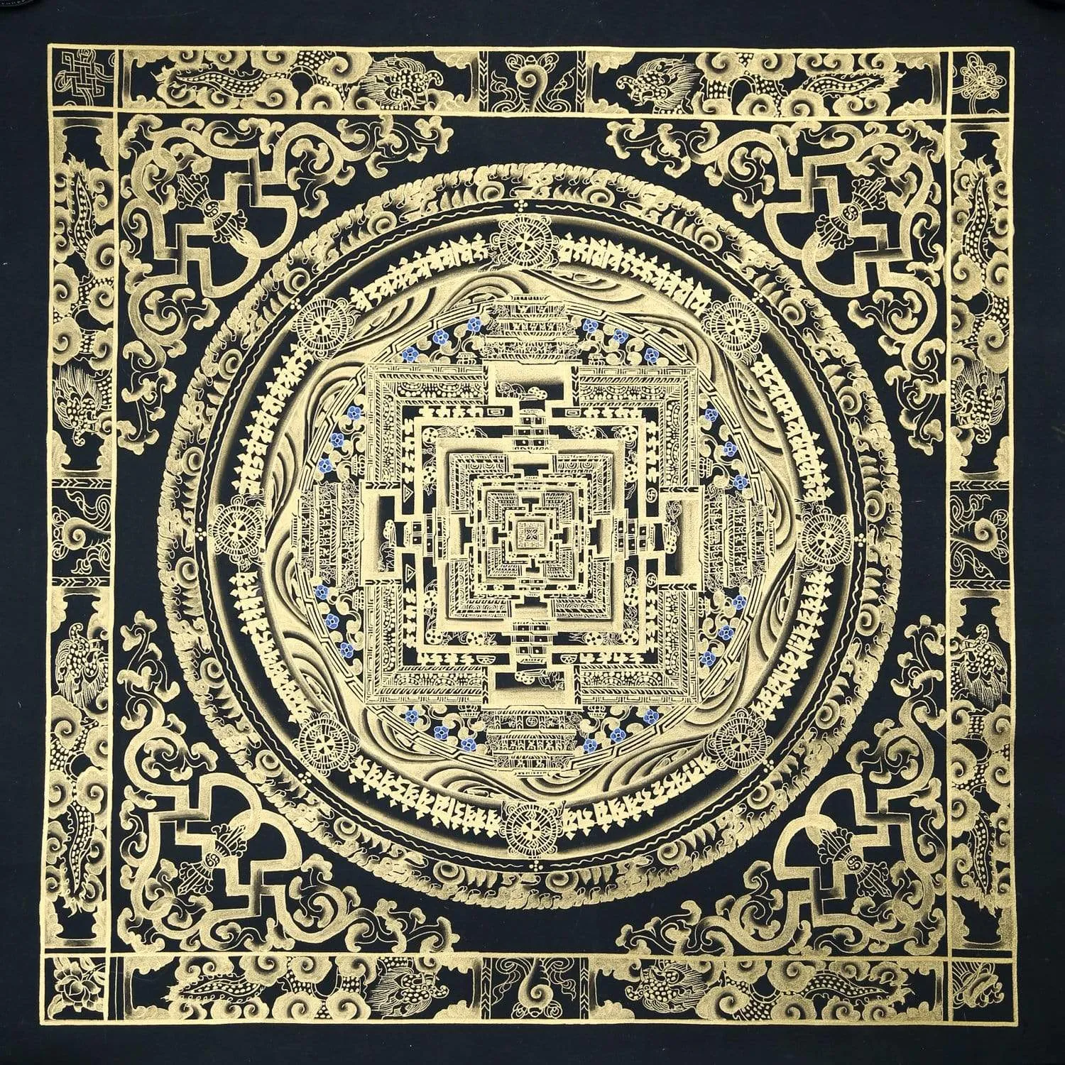 Black & Gold Kalachakra Masterpiece Thangka