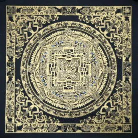 Black & Gold Kalachakra Masterpiece Thangka