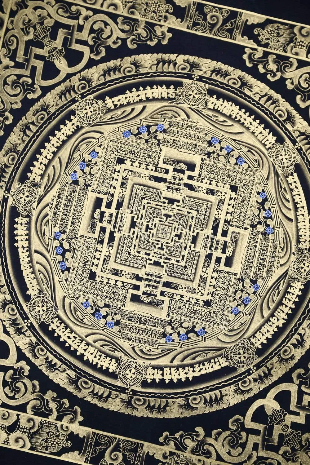 Black & Gold Kalachakra Masterpiece Thangka