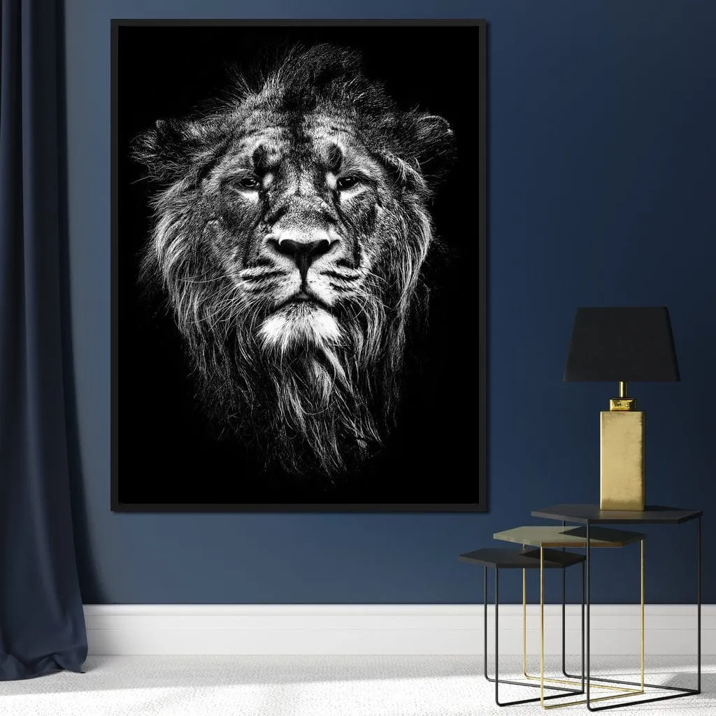 Black and White Lion Portrait