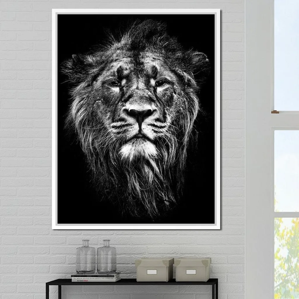 Black and White Lion Portrait