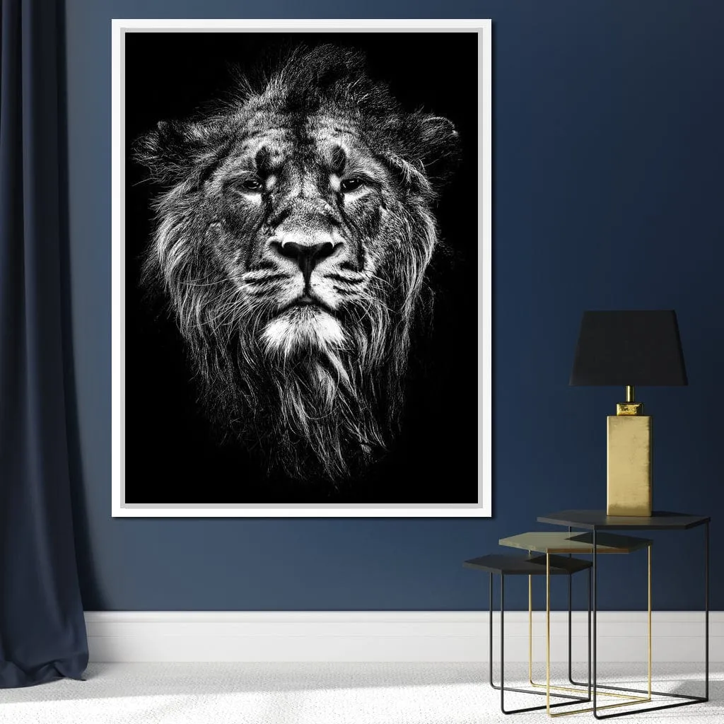 Black and White Lion Portrait