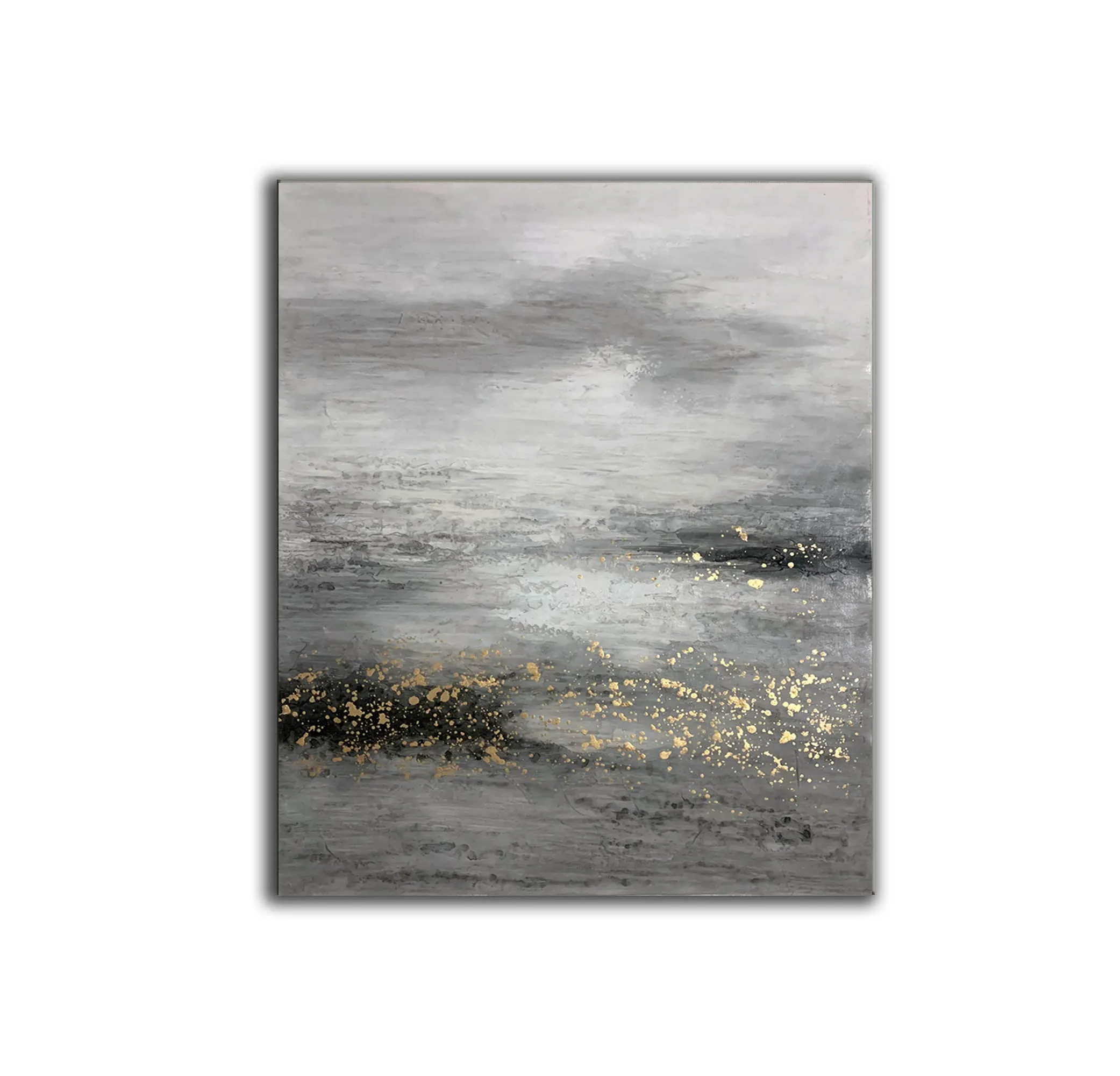 Black And White Painting Gold Contemporary Art Decor Sp009