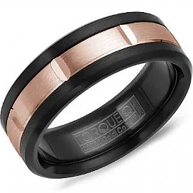 Black Cobalt & 10K Gold Notched Band