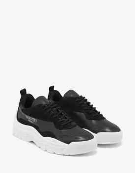 Black Gumboy Calf & Suede Leather Trainers -